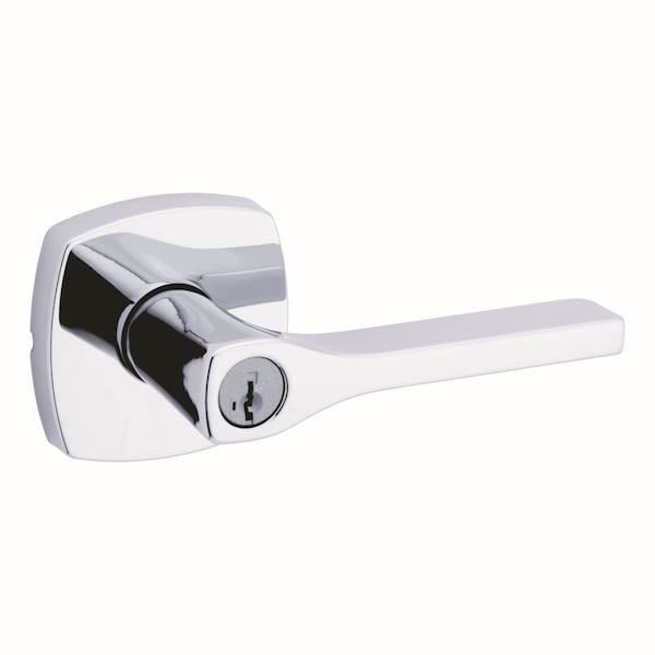 Tripoli Lever , Midtown Rose Entry Door Lock SmartKey , 6AL Latch, RCS Strike Bright Chrome Finish